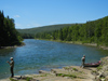 Angler Casting Over Salmon at McDonald Pool