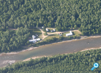 An aerial view of the Saint John Salmon Lodge.